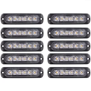 LED set 10× výstražné svetlá 18W – oranžové, 12–24V, IP65, blikajúci režim
