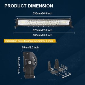 270W LED svetelná rampa trojradová zakrivená 58cm 7D, COMBO