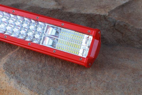 LED 7D svetelná trojradová pracovná rampa RED