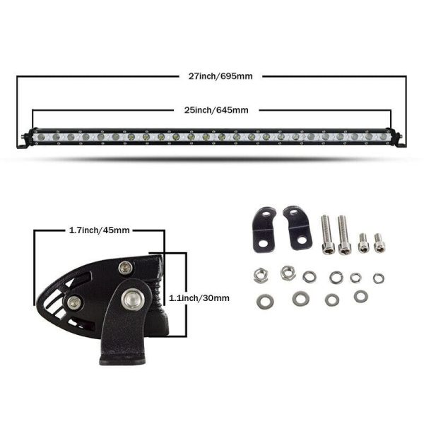 120W LED svetelná jednoradová pracovná rampa 65cm