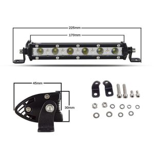 30W LED svetelná jednoradová pracovná rampa 17cm