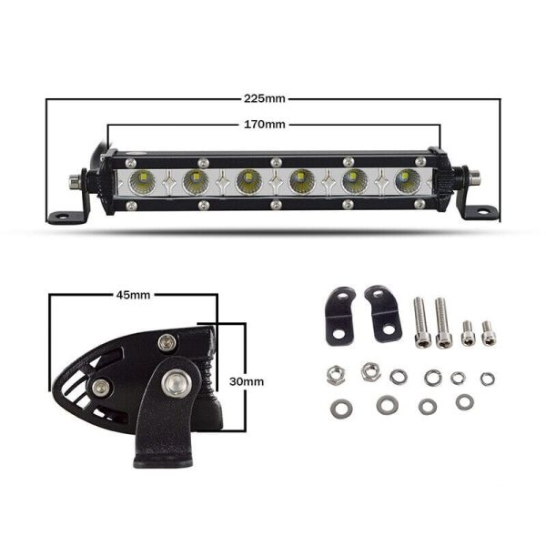 30W LED svetelná jednoradová pracovná rampa 17cm