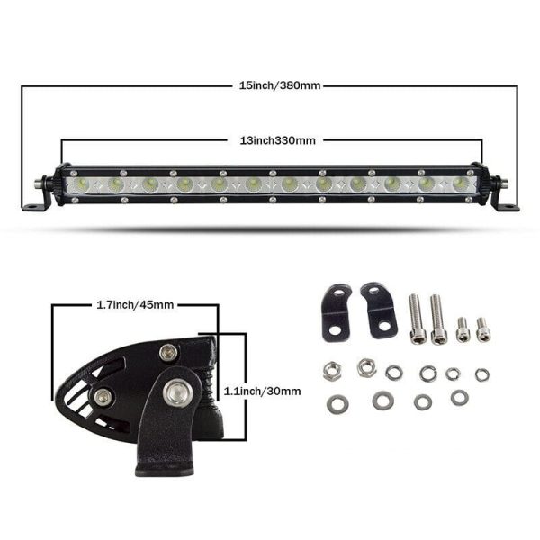 60W LED svetelná jednoradová pracovná rampa 33cm