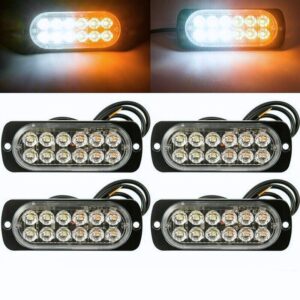 LED SET 4x výstražné svetlá 36W 12/24V White-Orange