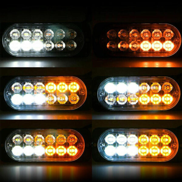 LED SET 4x výstražné svetlá 36W 12/24V White-Orange