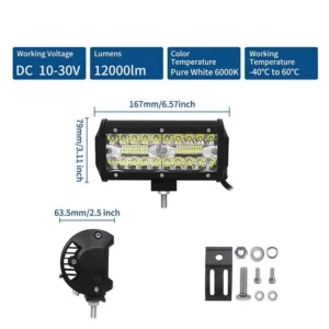 120W pracovné svetlá set 2 kusy 17cm 8D