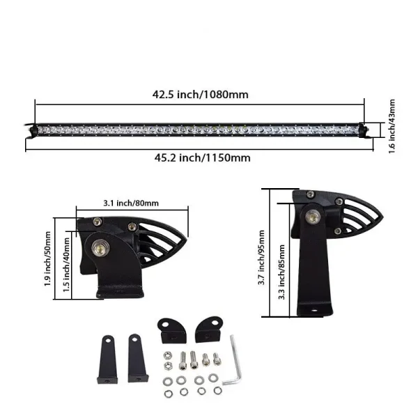 210W Super Slim pracovné LED svetlo 101 cm – combo osvetlenie, IP67, 12–24V