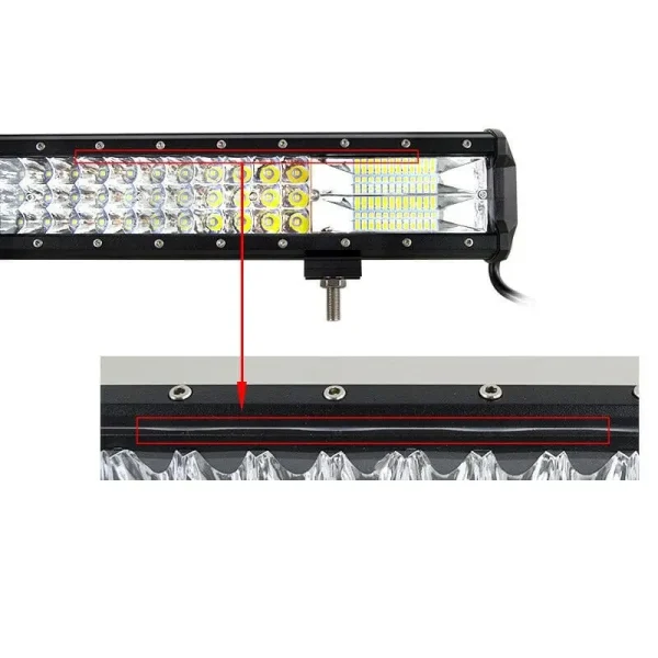 324W LED trojradová rampa 59 cm 7D – combo osvetlenie, IP67, 10–30 V