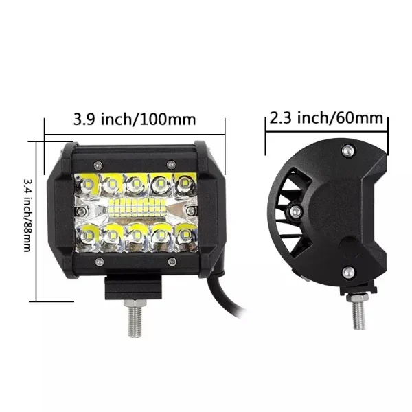 LED pracovné svetlá 60W, 8D optika, 10 cm – set 2 kusy pre doplnkové osvetlenie