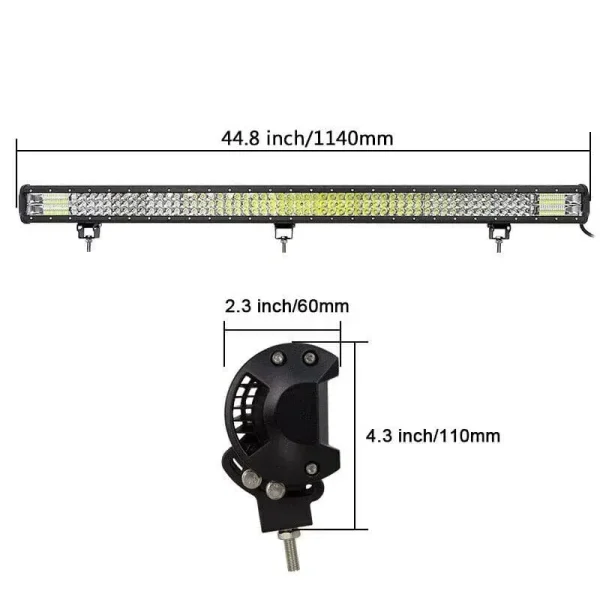612W LED trojradová rampa 114 cm 7D – combo osvetlenie, IP67, 12V