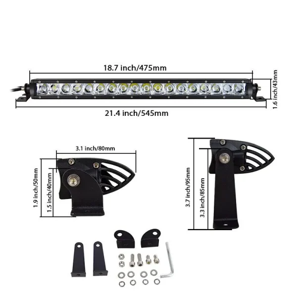 90W Super Slim pracovné LED svetlo 48 cm – combo osvetlenie, IP67, 12–24V