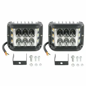 LED set 2× výstražných svetiel 60W – oranžové, 12–24V, IP67