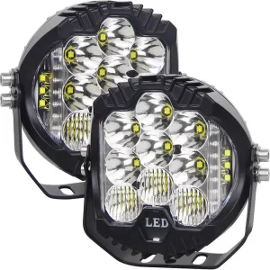 LED set 2×50W pracovné svetlá – 10 LED čipov, 10–30V, IP67, 125×110×85 mm