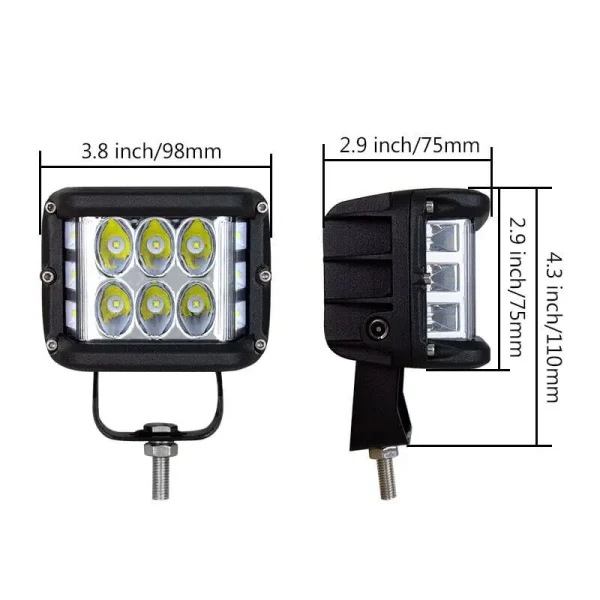 LED set 2×60W pracovné svetlá – 20 LED čipov, napájanie 10–30V, IP67 krytie