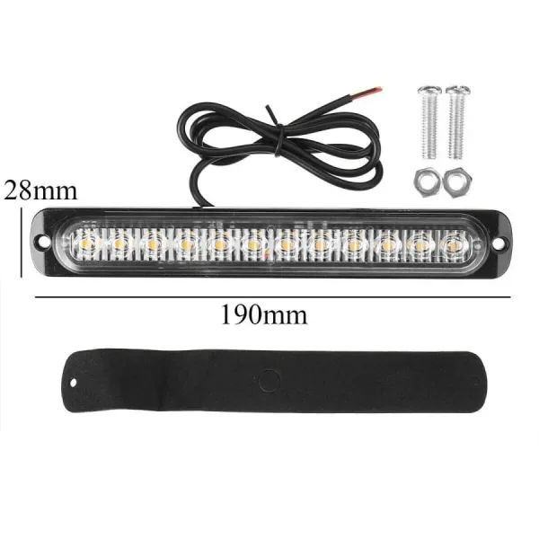 LED set 4× výstražných svetiel 36W LONG – oranžové, 12–24V, IP65, dlhé telo