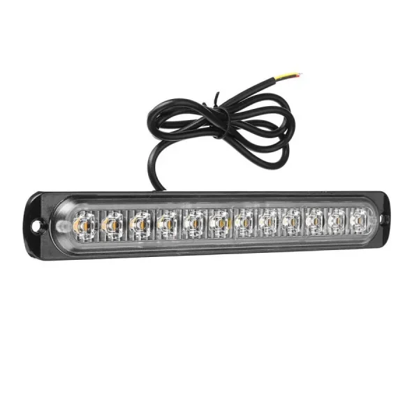 LED výstražné svetlo 36W LONG – oranžové, 12–24V, IP65, predĺžené telo