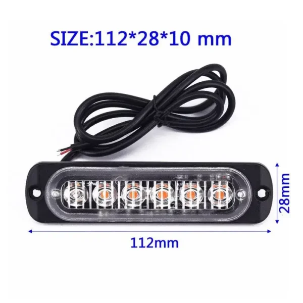 LED set 10× výstražné svetlá 18W – oranžové, 12–24V, IP65, blikajúci režim