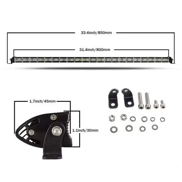 150W LED svetelná jednoradová rampa 80 cm – combo osvetlenie, IP67, 12–24V